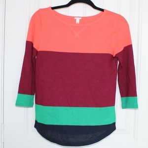 J. Crew Tops | J. Crew Colorblock Boatneck xxs